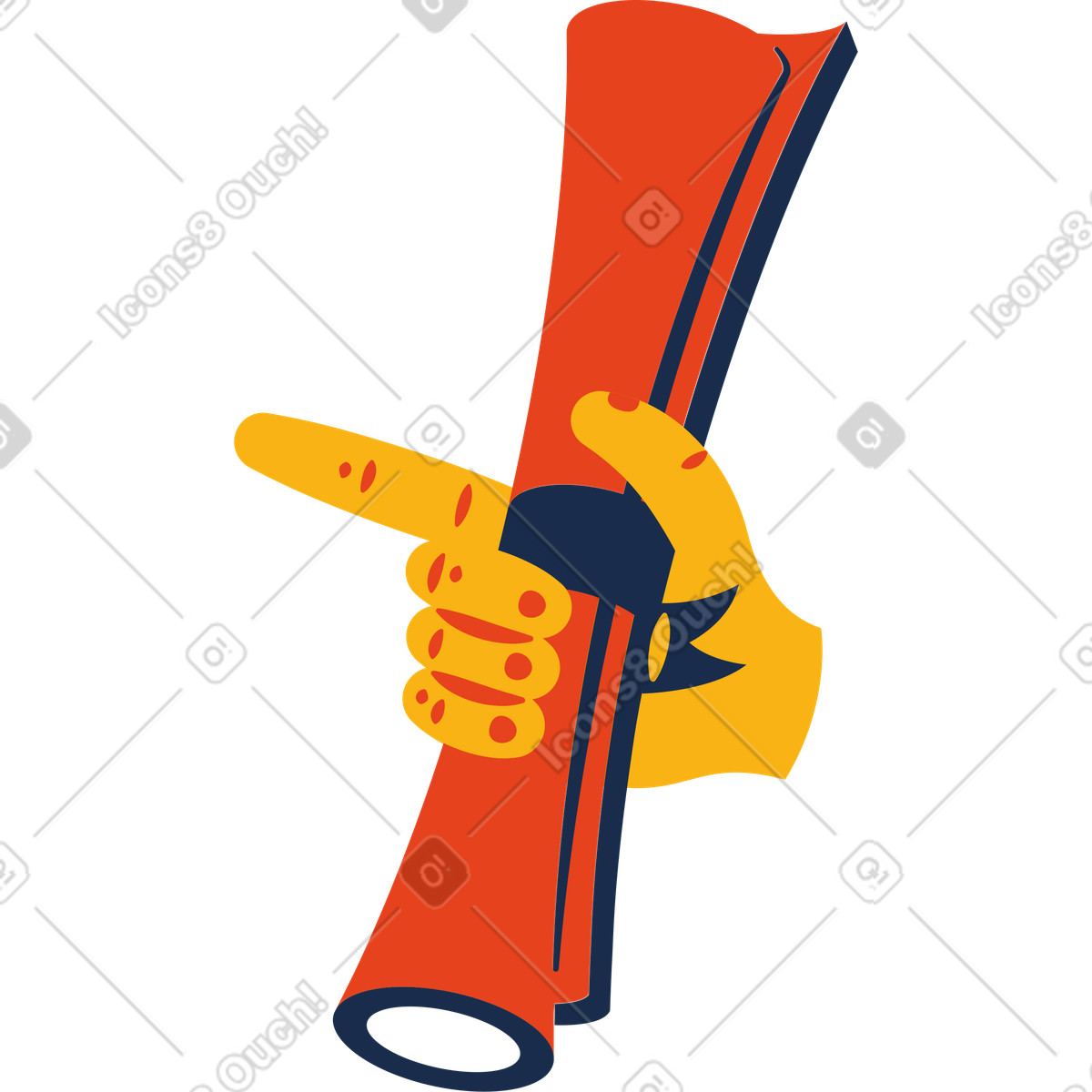 Illustration Main avec défilement dans le style Flame à télécharger aux formats PNG, SVG