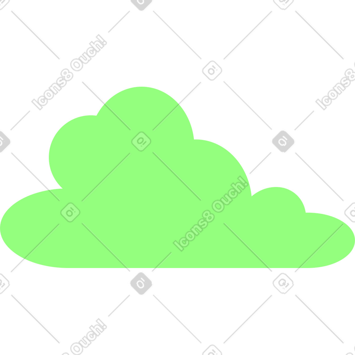 Green bush illustration in Outline style download in PNG, SVG