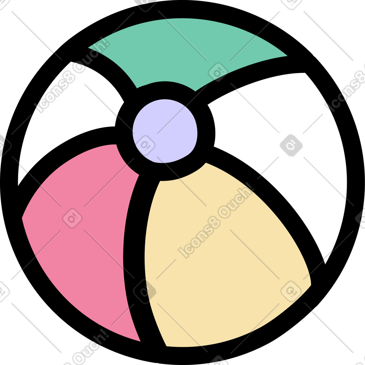 下载 Notes 风格的 沙滩球 插画，支持 PNG、SVG 格式