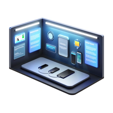 An interactive exhibit showcasing induction charging technology