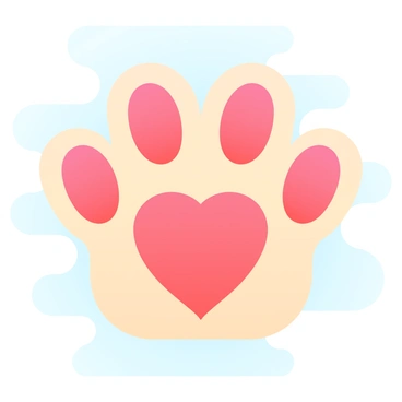 A paw print with a small heart in the center.