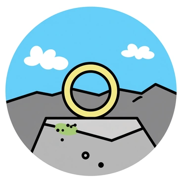 A wedding ring placed on a stone at the peak of a mountain