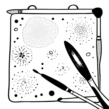 Close-up of a canvas showing detailed textures created with various brushes