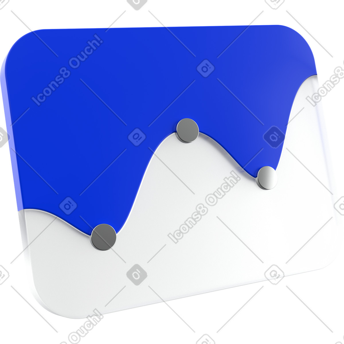 Wave graph illustration in 3D Enterprise style download in PNG, SVG
