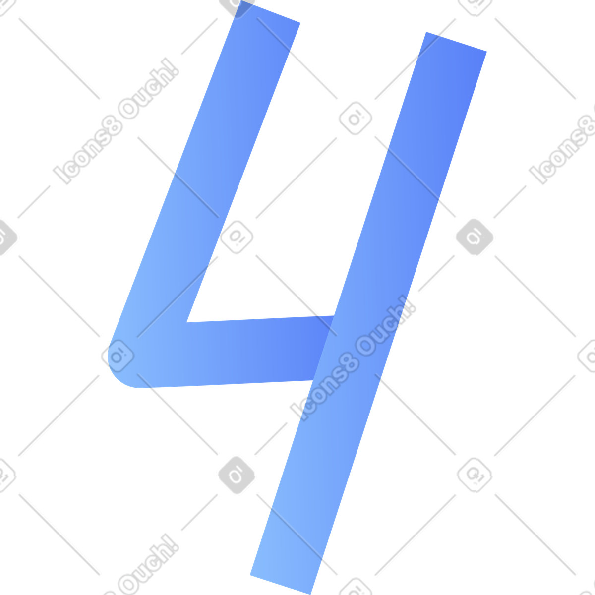 Number four illustration in Buddy style download in PNG, SVG