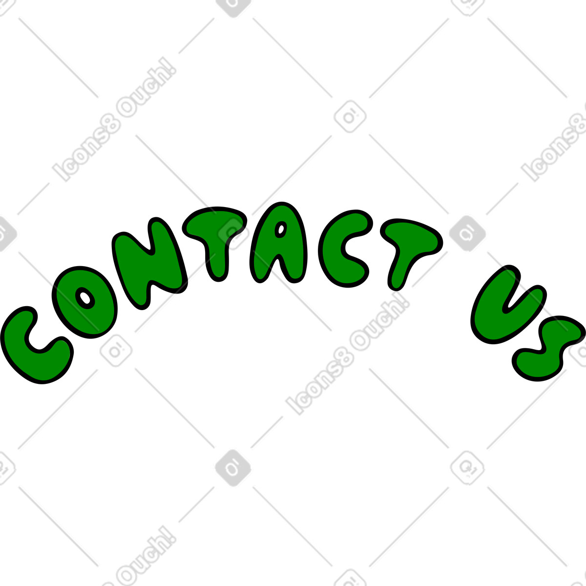 Text contact us arch lettering illustration in Comic style download in PNG, SVG