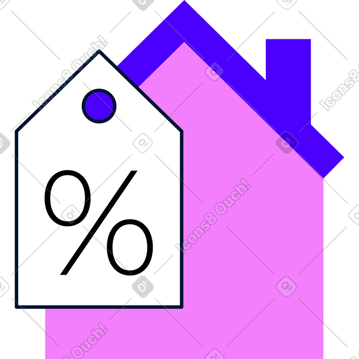 Icon for sale of a house illustration in Cubes style download in PNG, SVG