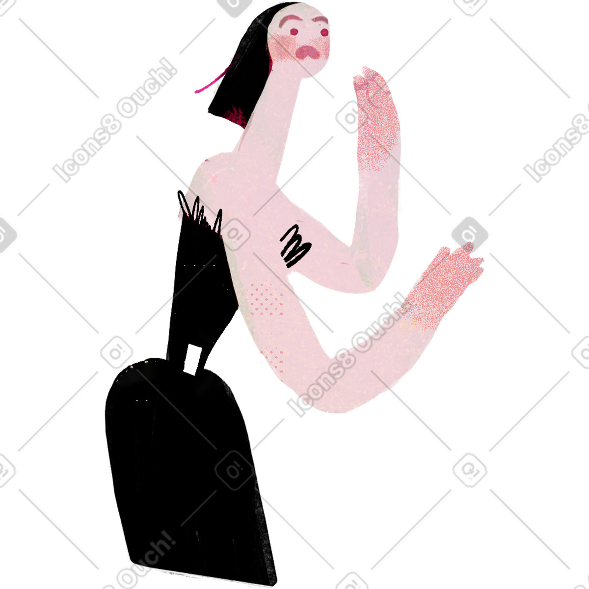 Fabulous スタイルの Scared madame のイラストをPNG、SVG形式でダウンロード
