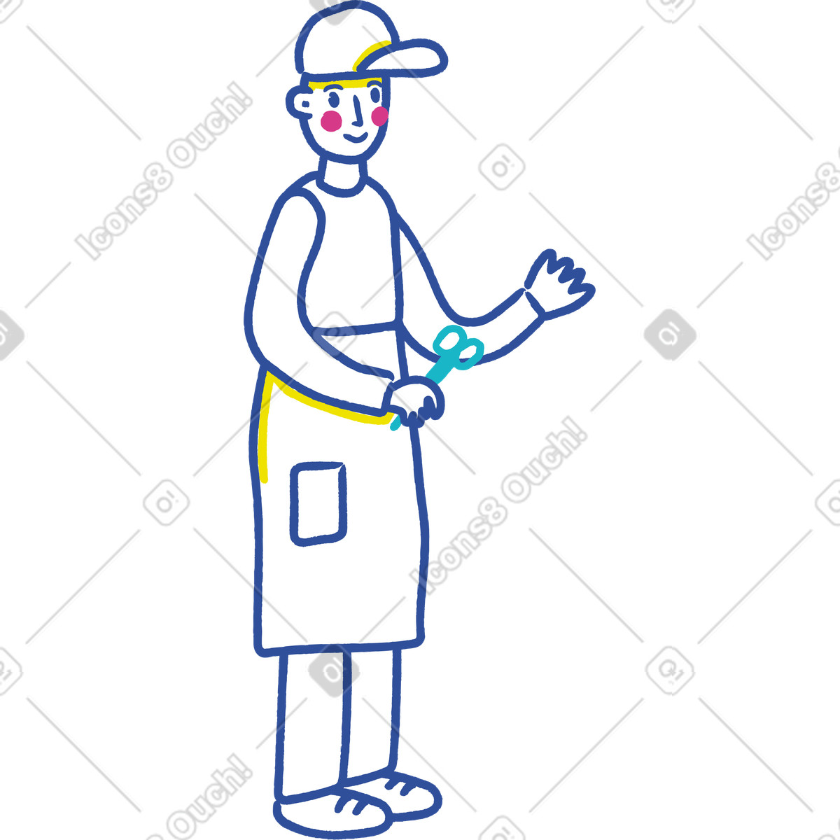 Ilustração de Cabeleireiro em no estilo Lime para baixar em PNG, SVG