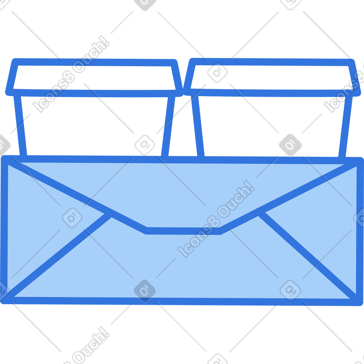 Ilustración Tazas de café en un portavasos estilo Sky a descargar PNG y SVG