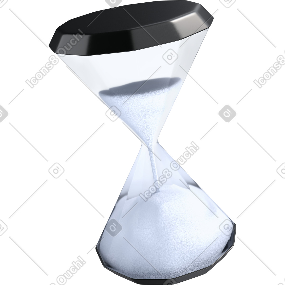 Hourglass timer, deadline countdown and time management illustration in 3D Pro style download in PNG, SVG