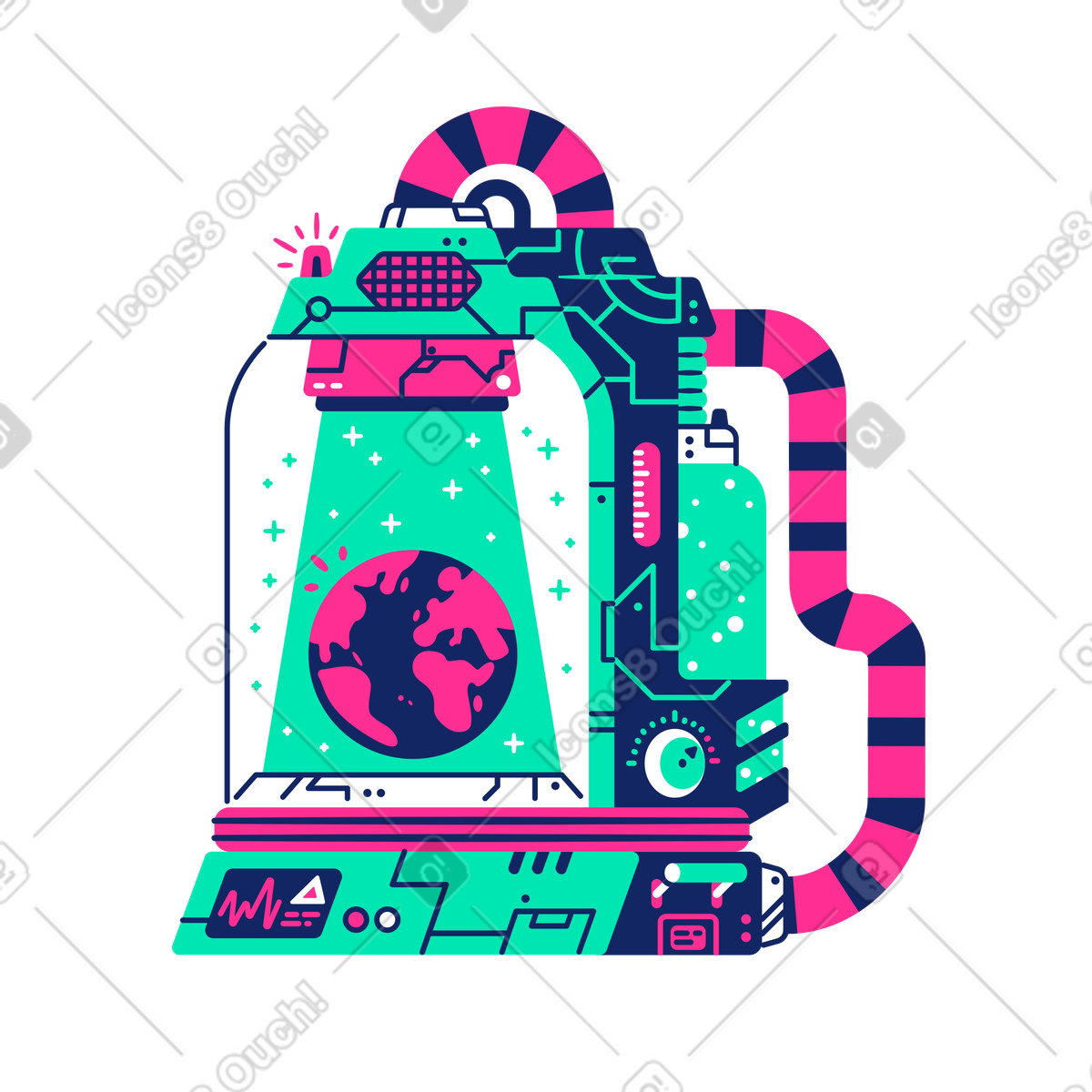 下载 Cyborg 风格的 新世界即将来临 插画，支持 PNG、SVG 格式