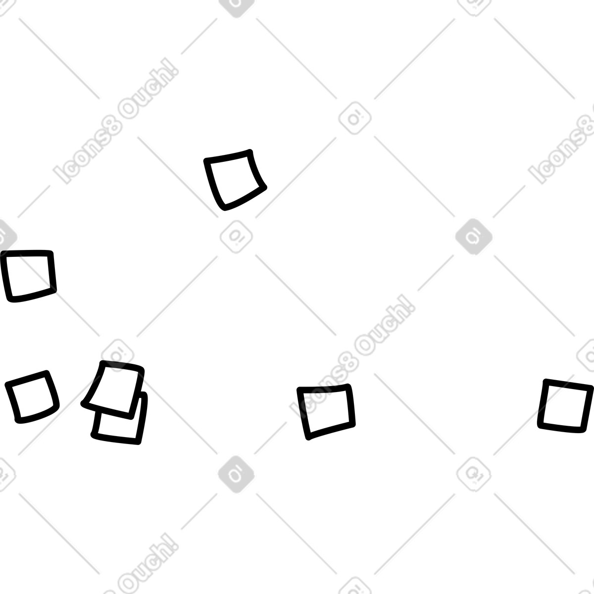 Notion Line Art 스타일의 Stickers blank rectangular labels scattered randomly for notes or messages 일러스트레이션 PNG, SVG 다운로드