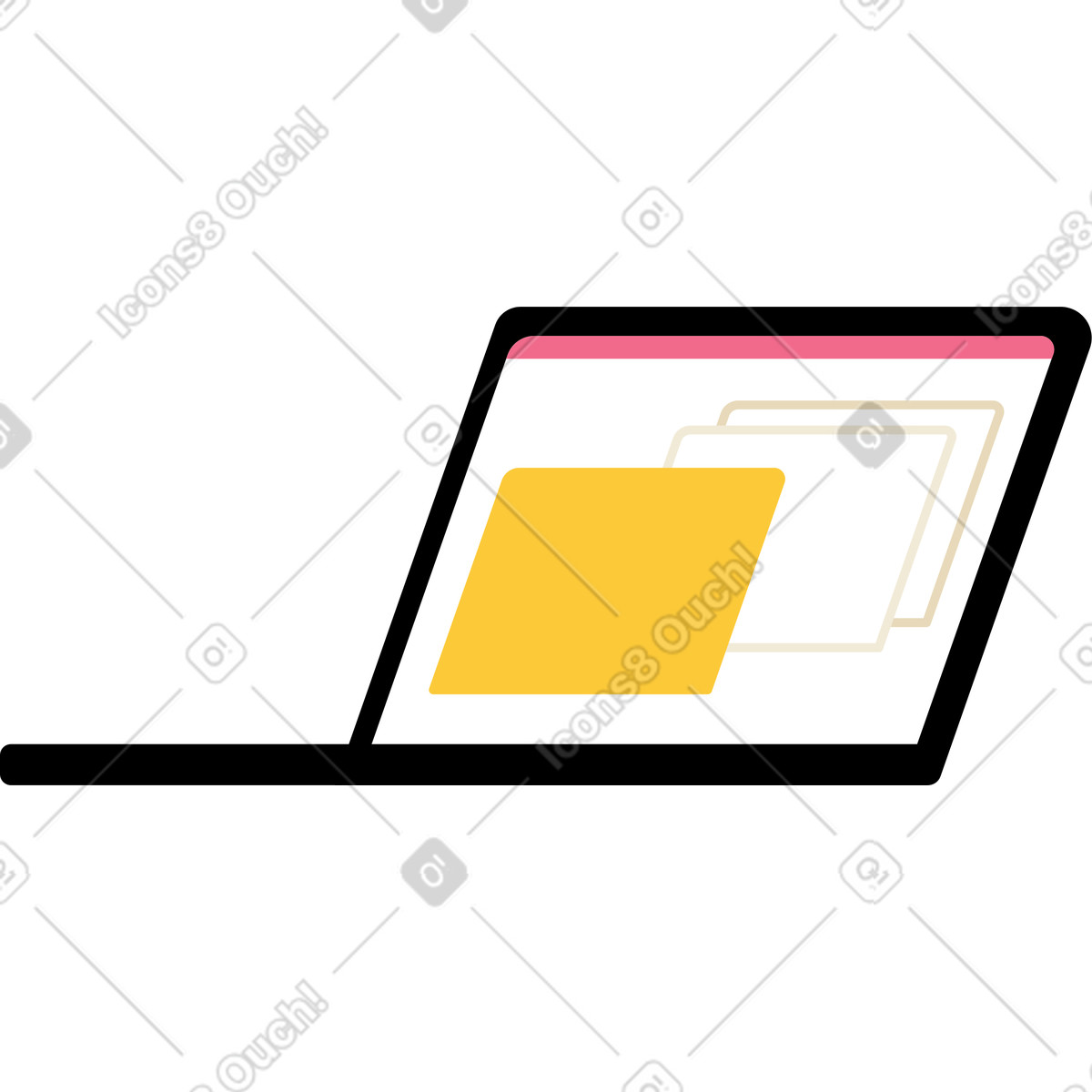 Ilustração de Laptop aberto em no estilo Juicy para baixar em PNG, SVG
