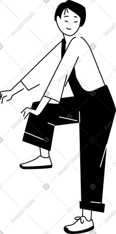 年轻女子的脚踩在某物上插图，PNG、SVG格式