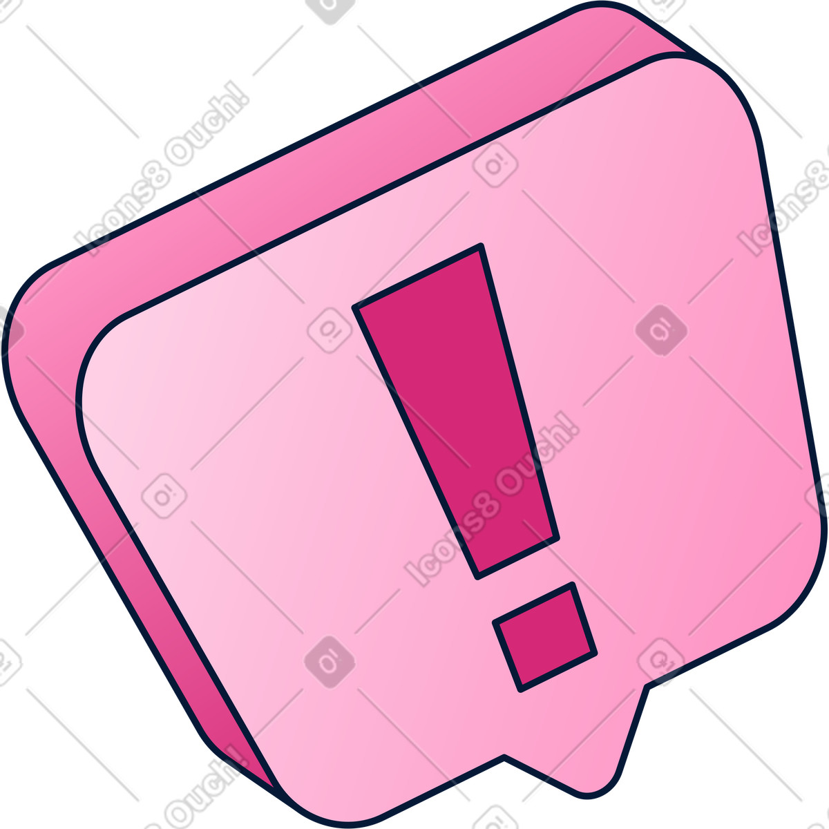Speech bubble with exclamation mark illustration in PNG, SVG