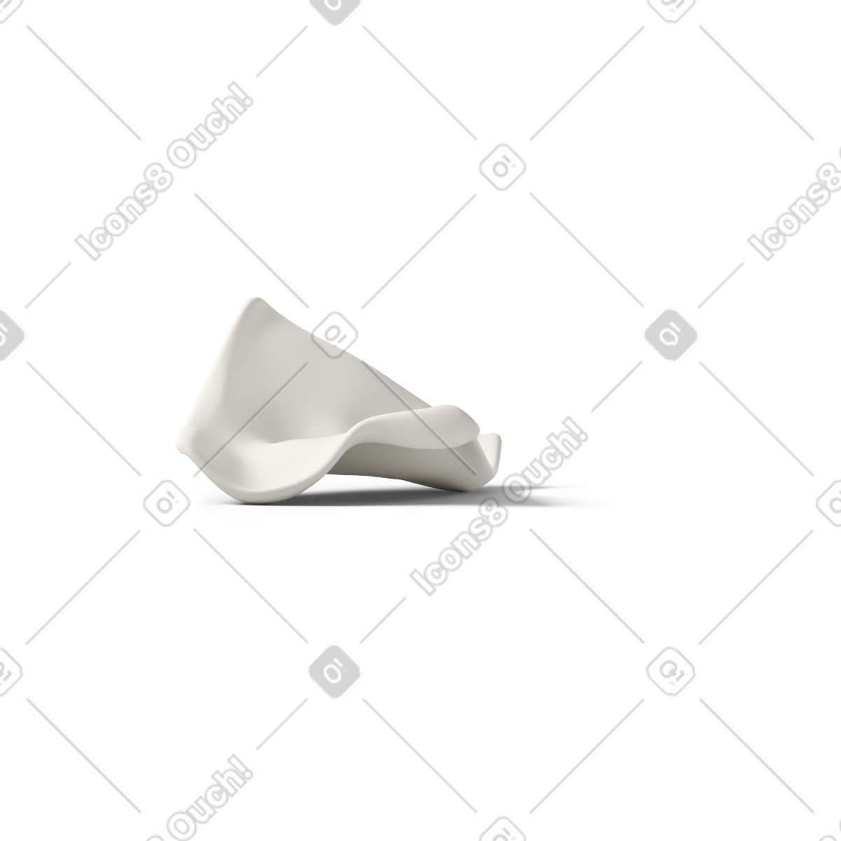 Crumpled up paper sheet on ground-Illustration im 3D Casual life-Stil als Download in PNG, SVG