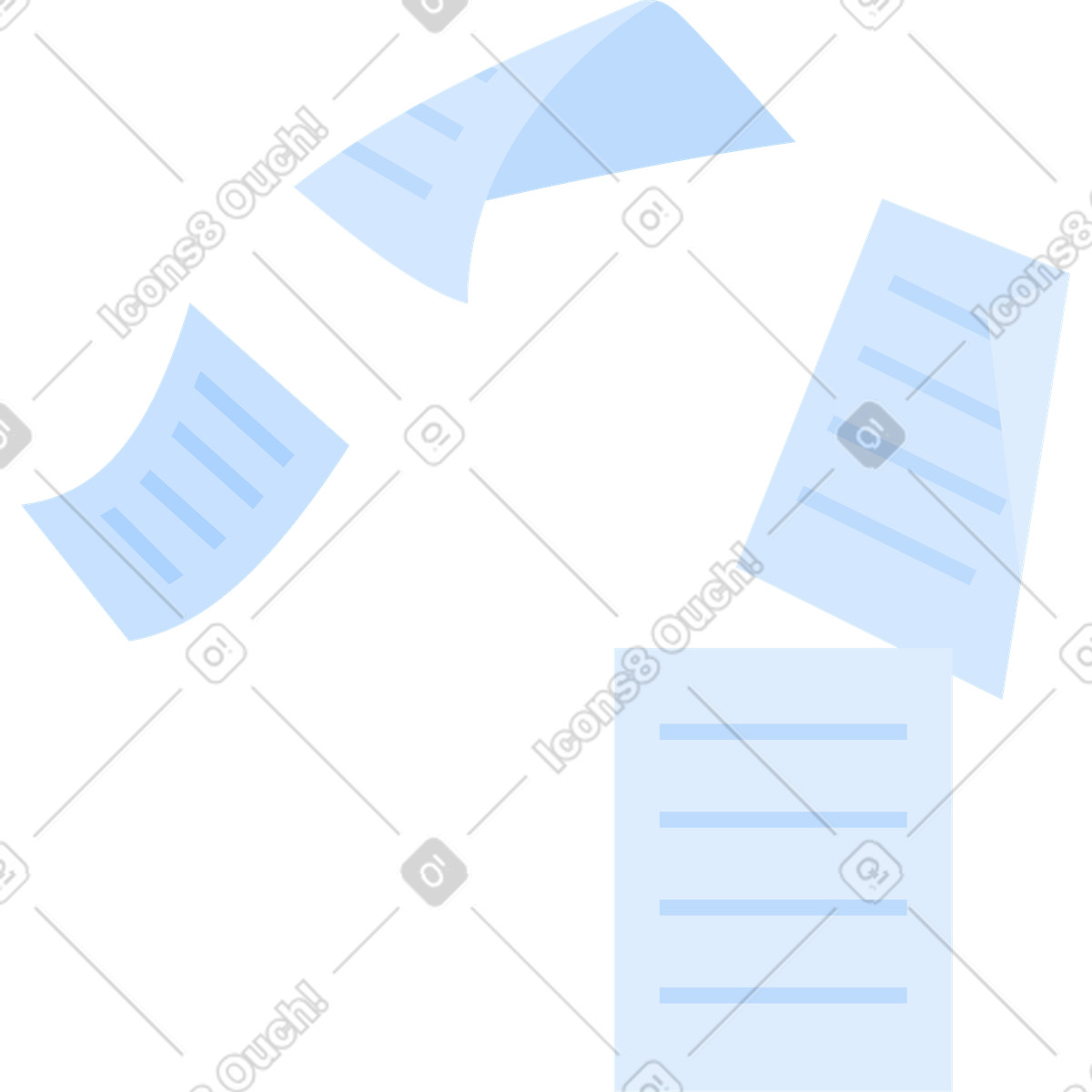 Ilustração de Folhas documentos voadoras em no estilo Urban para baixar em PNG, SVG