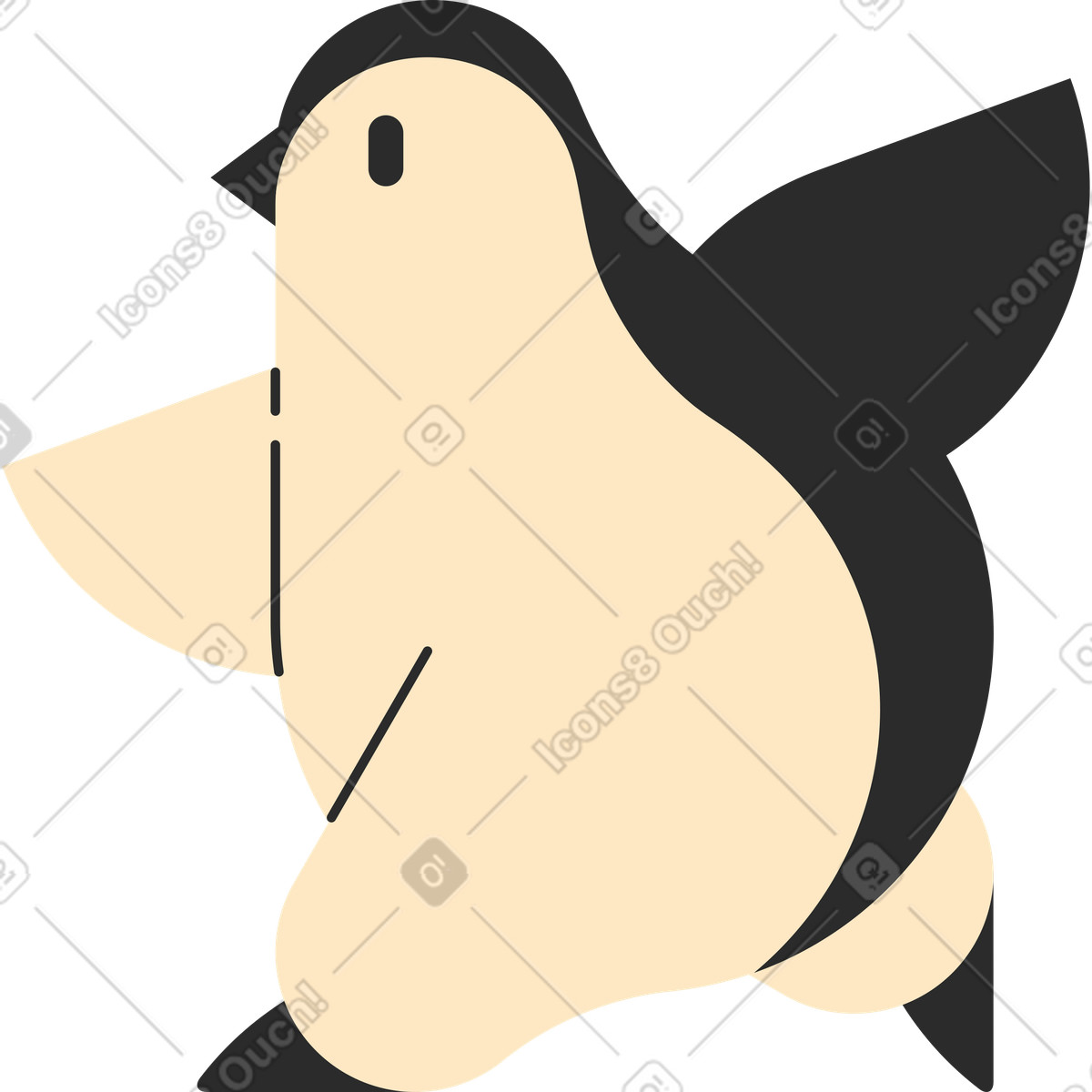 下载 Marginalia 风格的 企鹅 插画，支持 PNG、SVG 格式