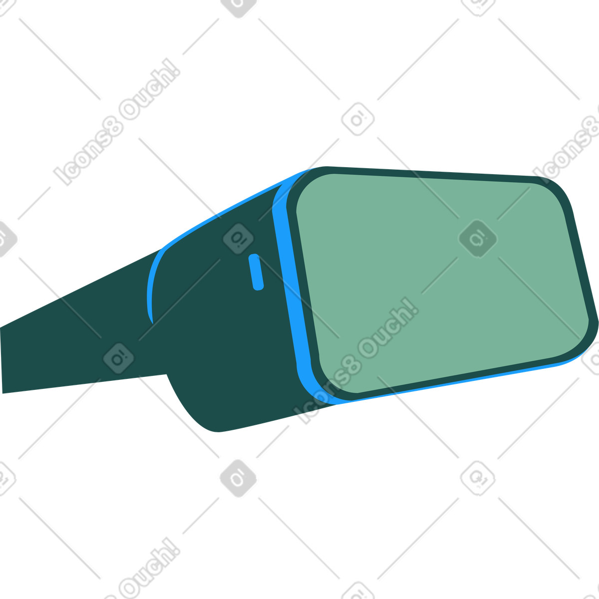 Green virtual reality glasses illustration in Kiddo style download in PNG, SVG