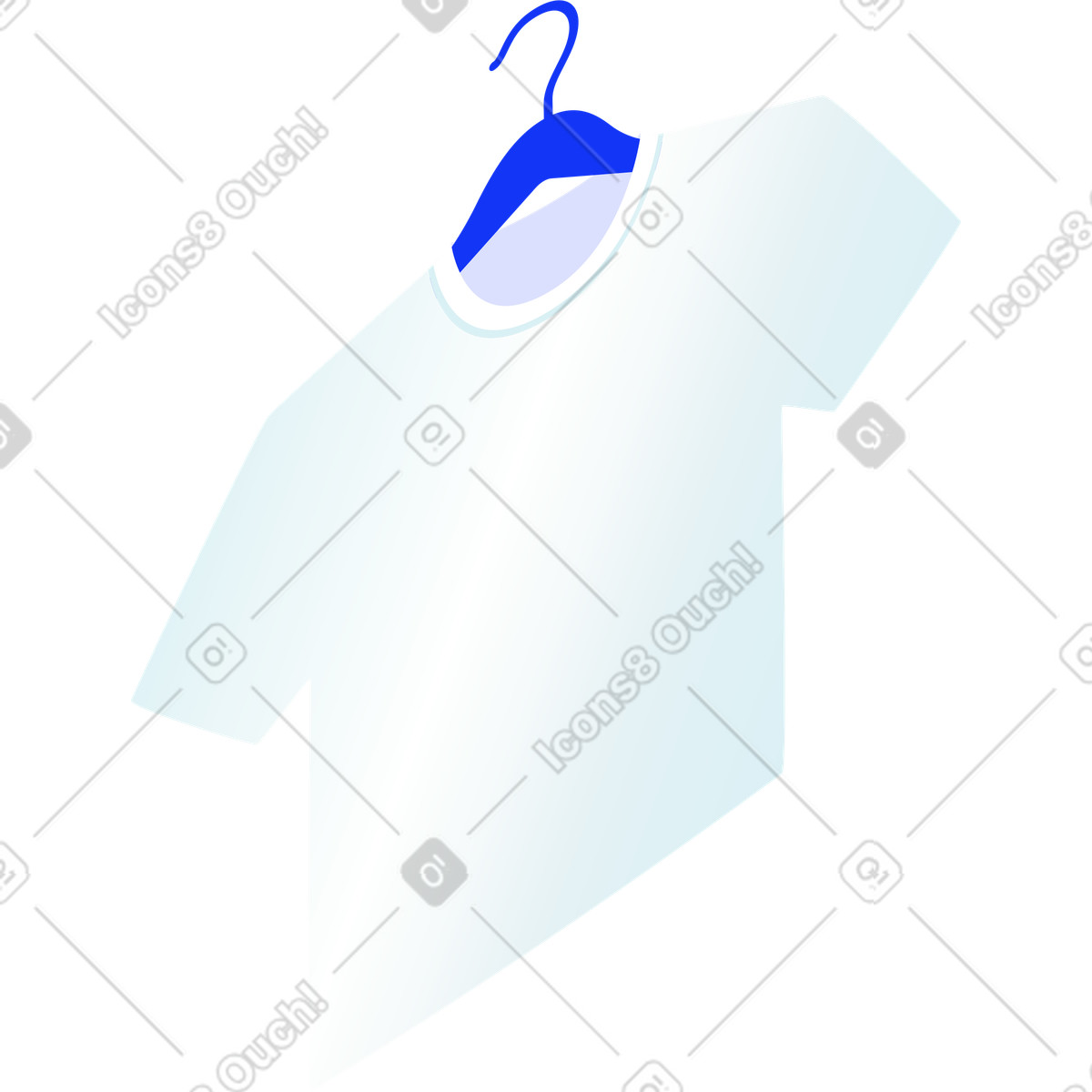T-shirt on a hanger illustration in Hi-tech style download in PNG, SVG