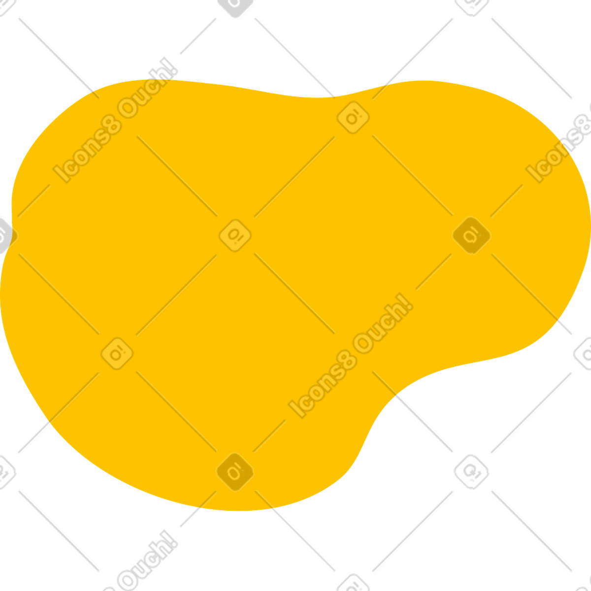 Yellow curly shape illustration in Comic style download in PNG, SVG