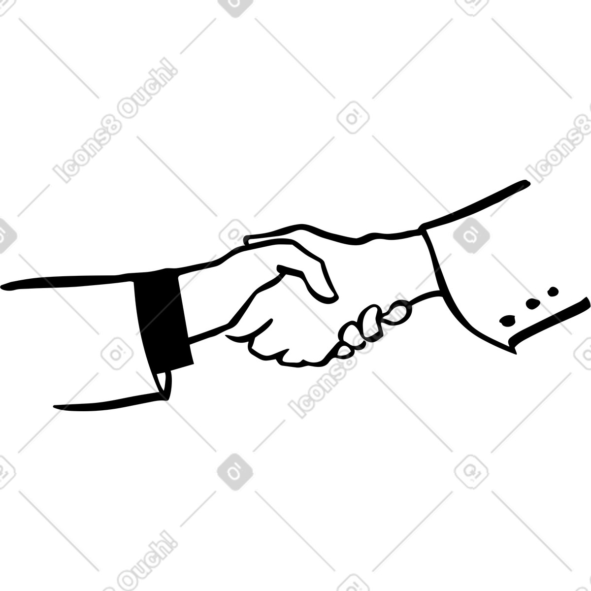 Line スタイルの Handshake of two hands のイラストをPNG、SVG形式でダウンロード