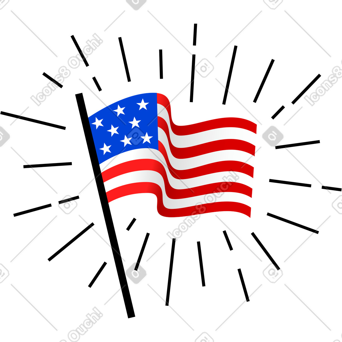 The american flag illustration in Experimental style download in PNG, SVG