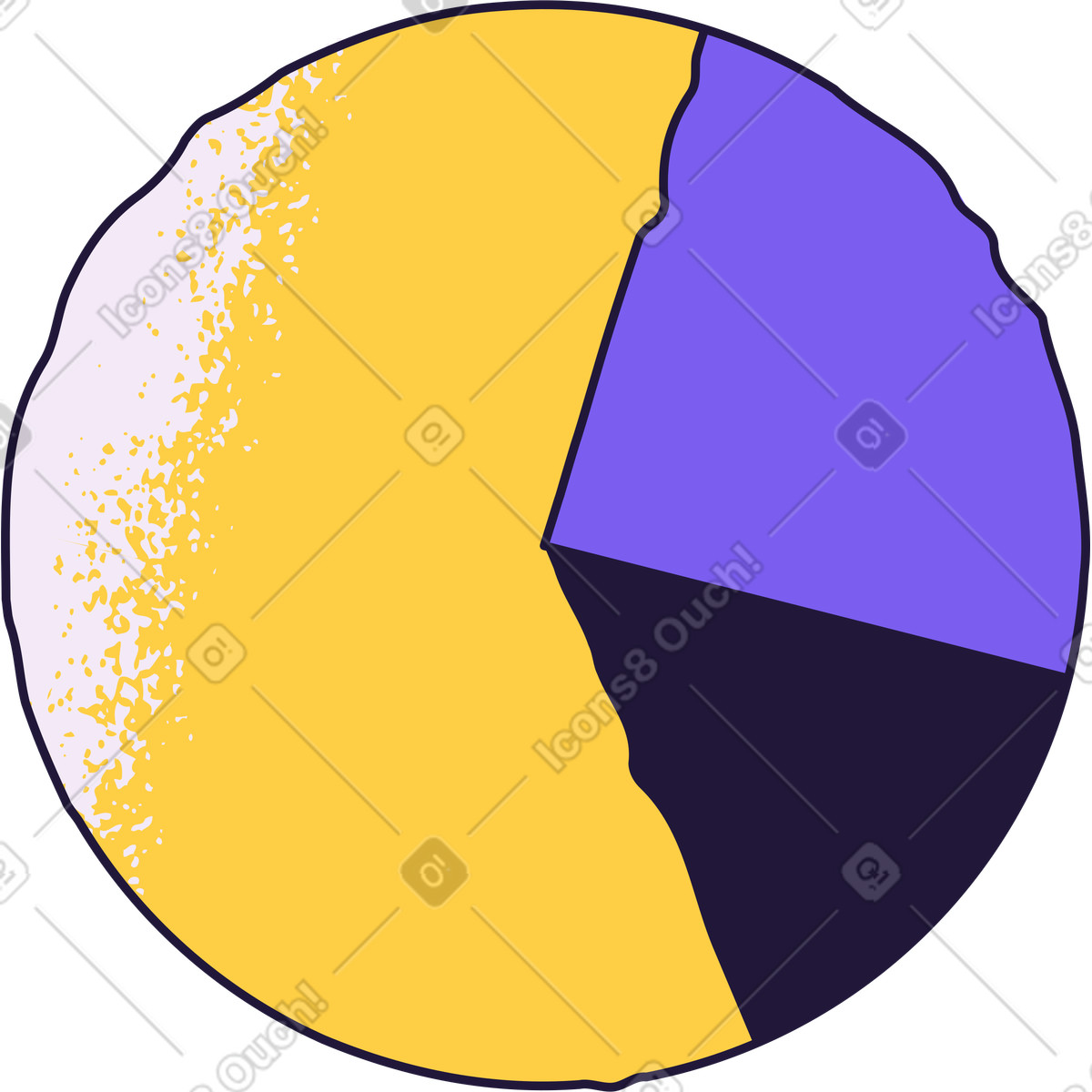 Grafico a torta illustrazione in stile Conifer scarica in PNG, SVG