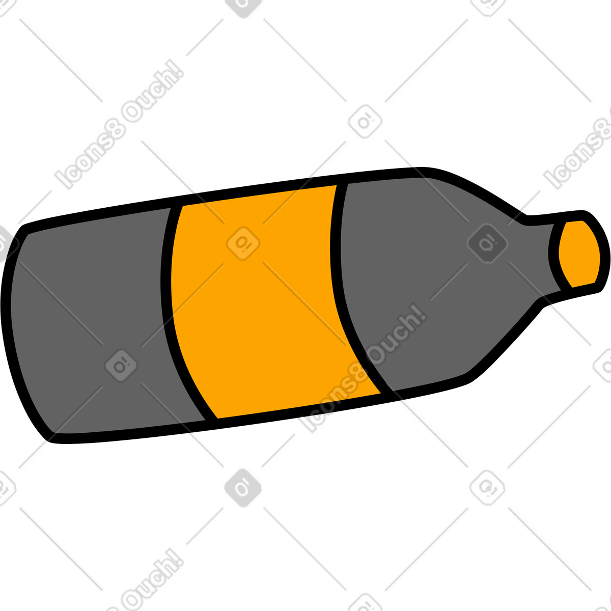 Illustration Bouteille grise dans le style Purr à télécharger aux formats PNG, SVG