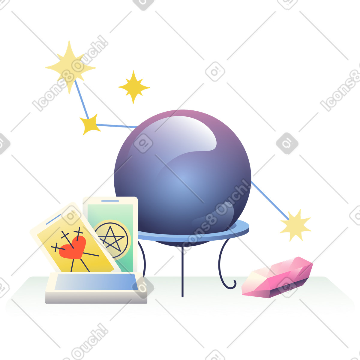Astrology tarot cards and crystal illustration constellations clipart free vector graphics