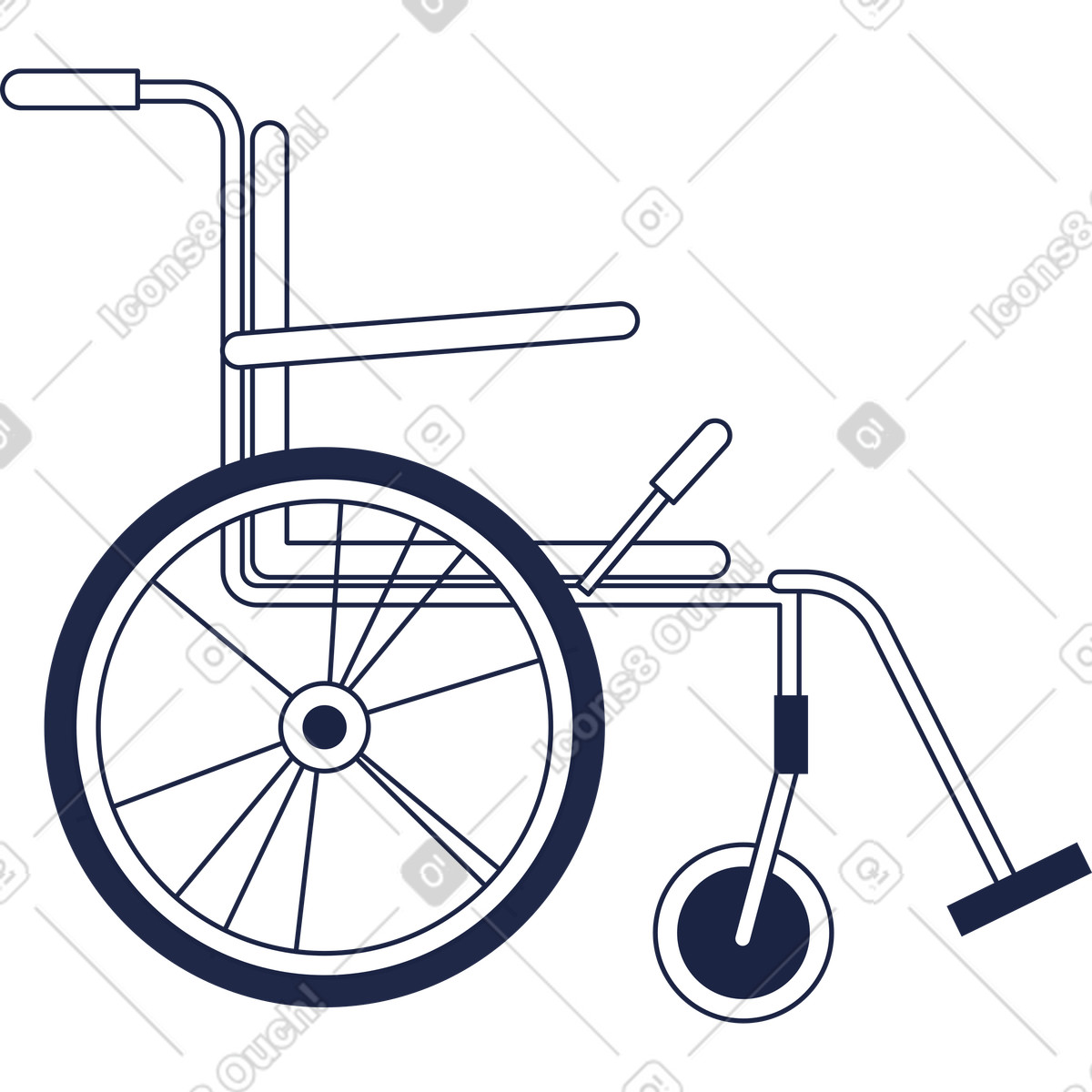 Wheelchair illustration in Urban Line style download in PNG, SVG