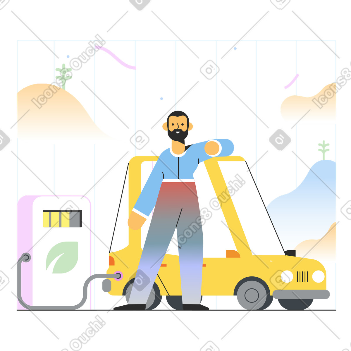 Ecological resources illustration in Marginalia style download in PNG, SVG