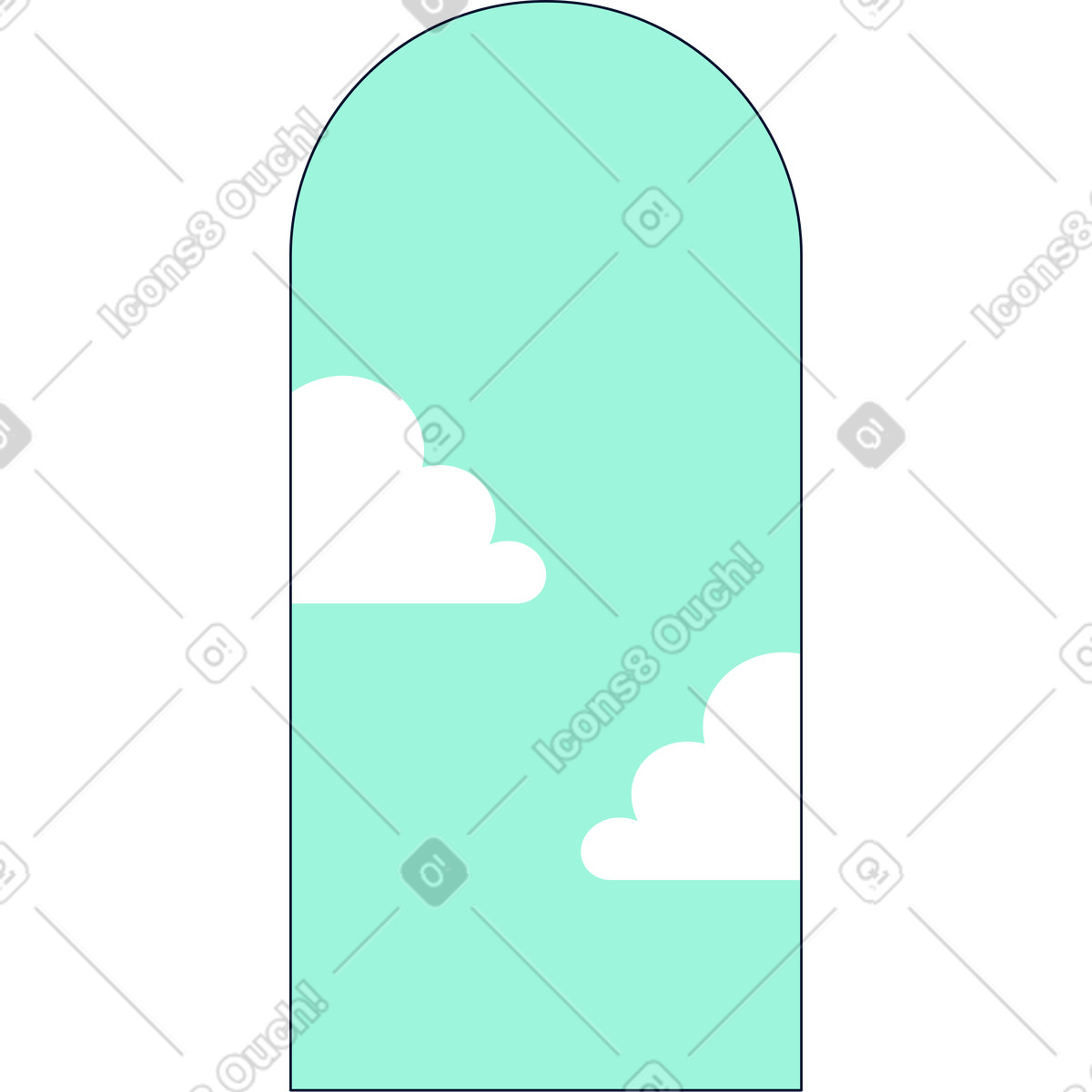 Teal スタイルの 雲の背景 のイラストをPNG、SVG形式でダウンロード