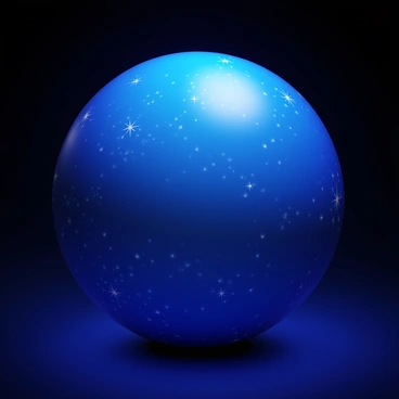 A spherical globe depicting constellations and stars. The globe is illuminated from within, casting a soft glow that highlights the intricate patterns of the constellations. The surrounding environment is a dark room, enhancing the light emitted by the globe. The surface of the globe features detailed illustrations of stars and celestial bodies, creating a captivating visual effect.