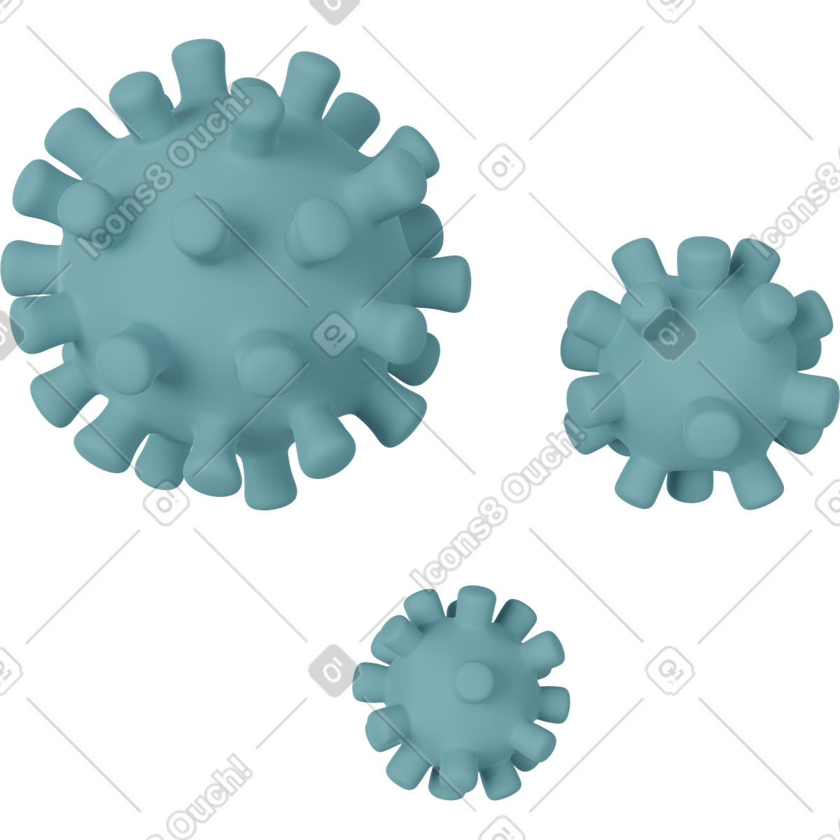 Ilustração de Blue coronavirus em no estilo 3D Casual life para baixar em PNG, SVG