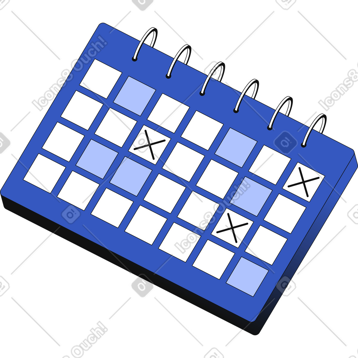 Calendario con segni illustrazione in stile Techny scarica in PNG, SVG