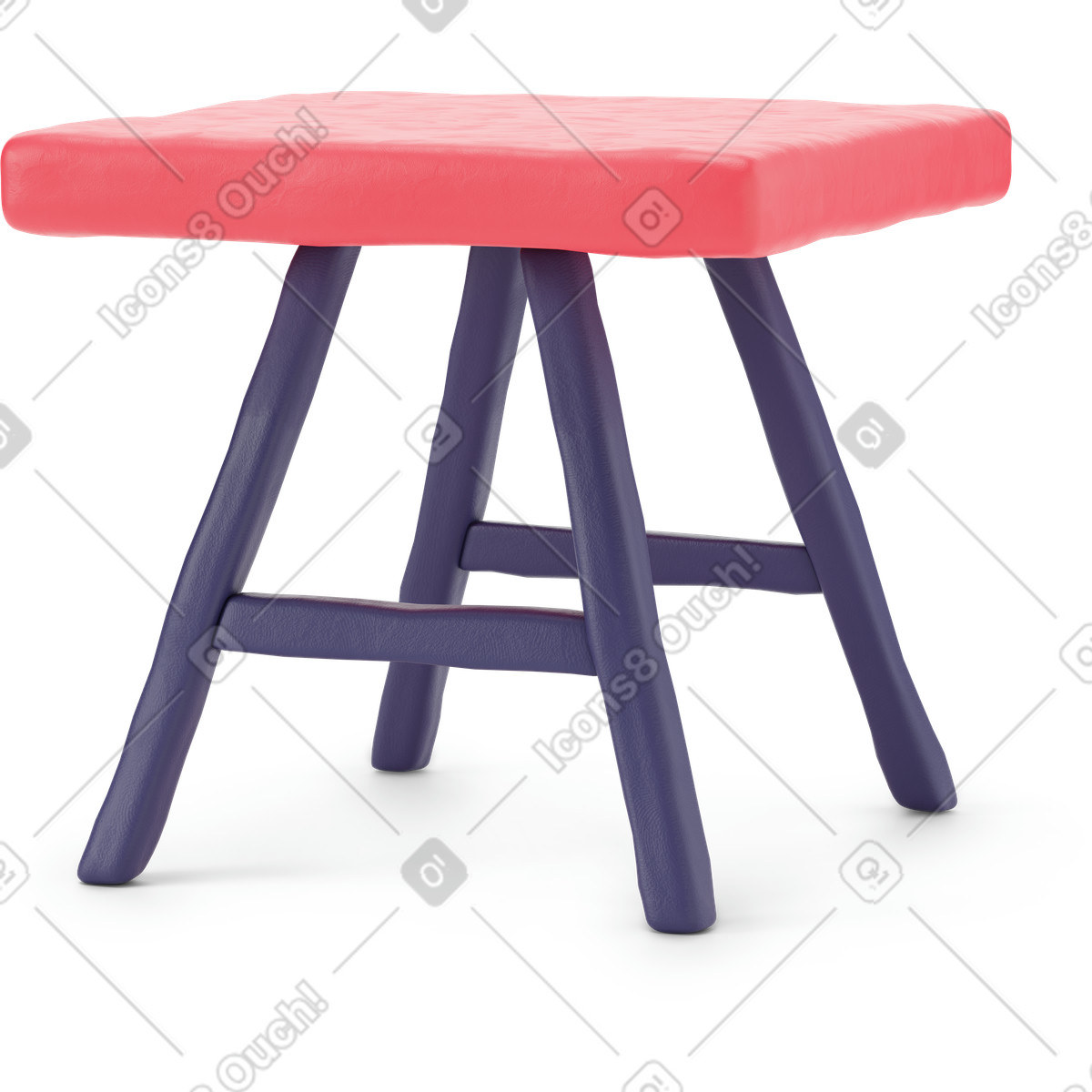 Illustration Table basse rouge dans le style 3D Stripy à télécharger aux formats PNG, SVG