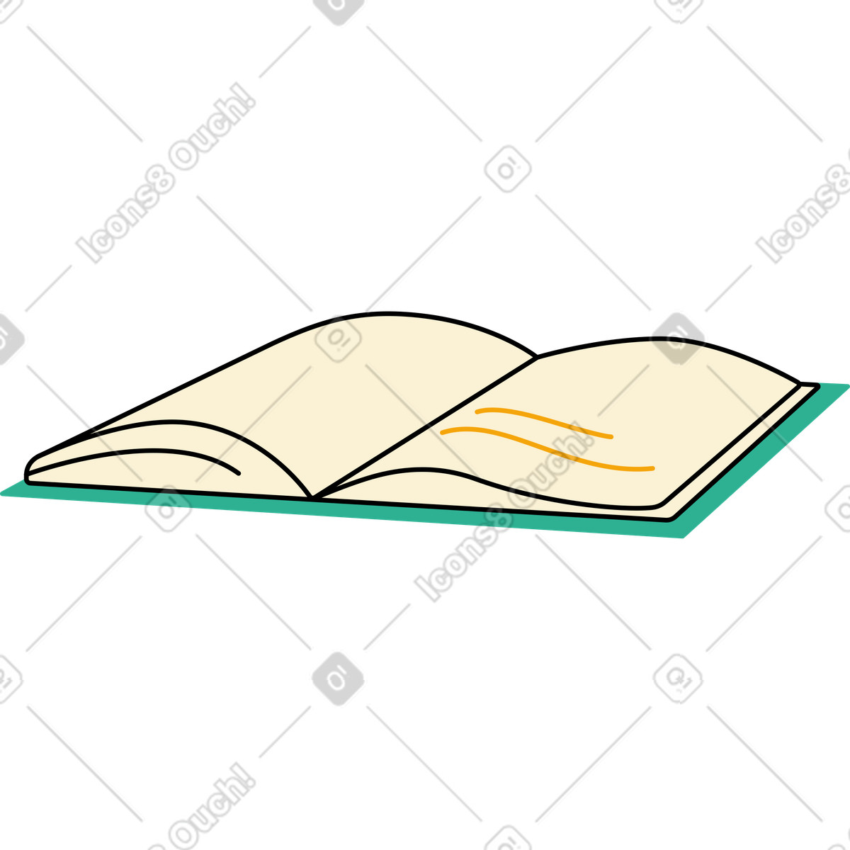 Иллюстрация Широко раскрытая книга в PNG и SVG