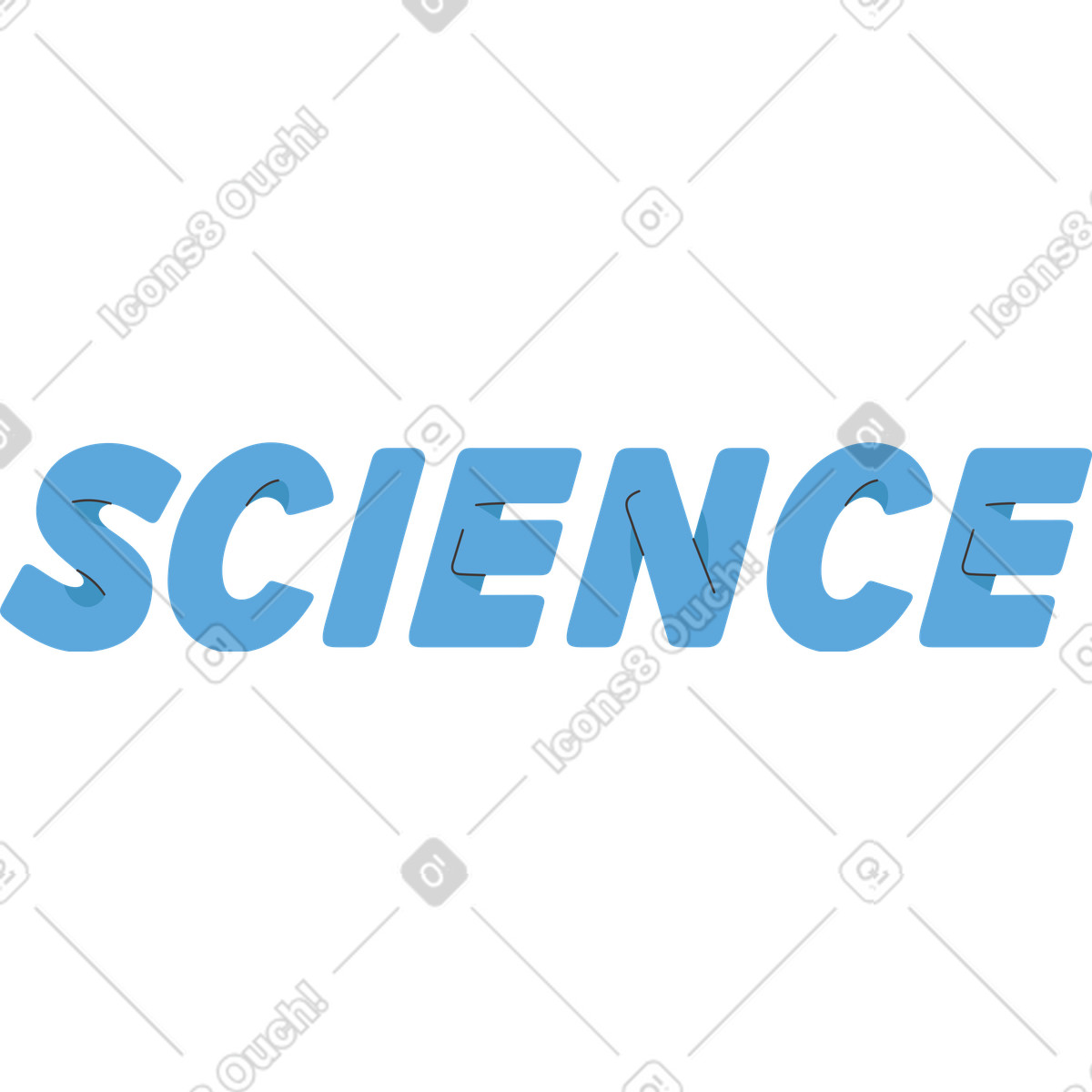 Ilustração de Lettering blue science em no estilo Dizzy para baixar em PNG, SVG