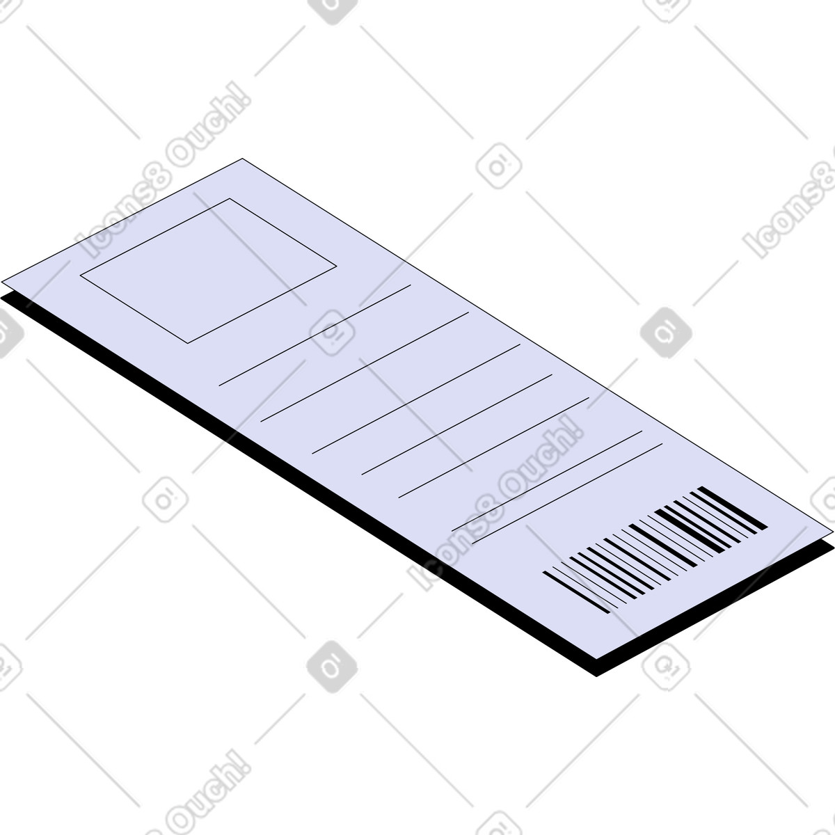 Receipt illustration featuring detailed clipart for long receipts in GIF and PNG