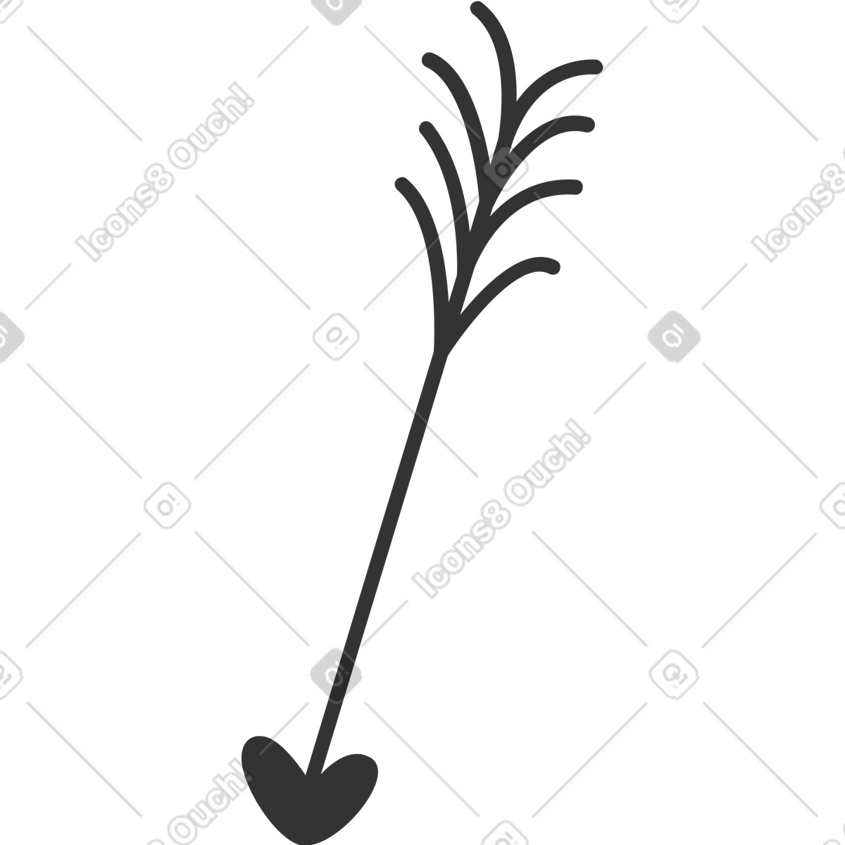 Crayon スタイルの Cupid's arrow のイラストをPNG、SVG形式でダウンロード