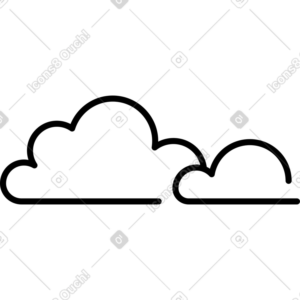 Ilustración Nube doble en estilo Transistor a descargar en PNG y SVG