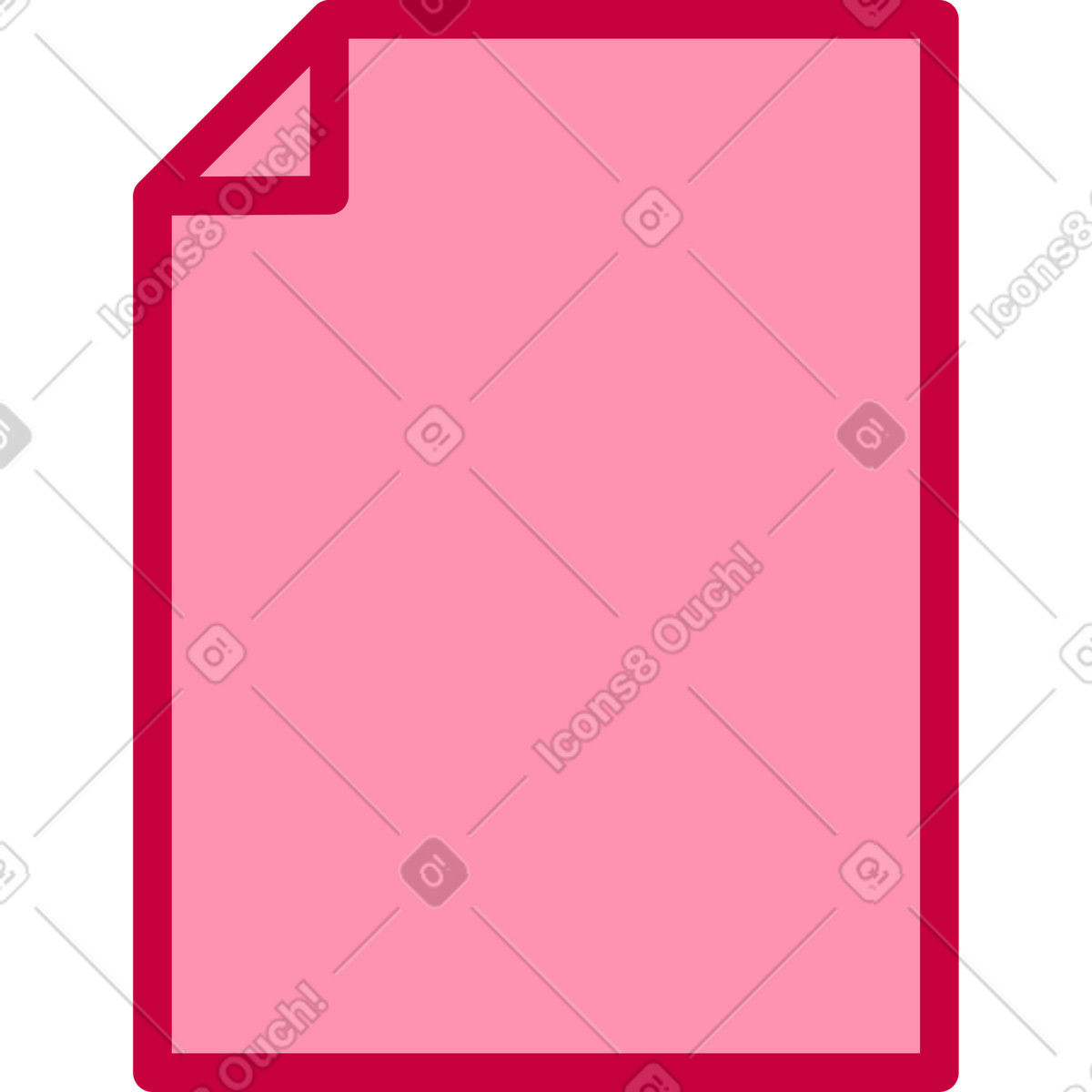 Sheet file with folded corner illustration in PNG, SVG