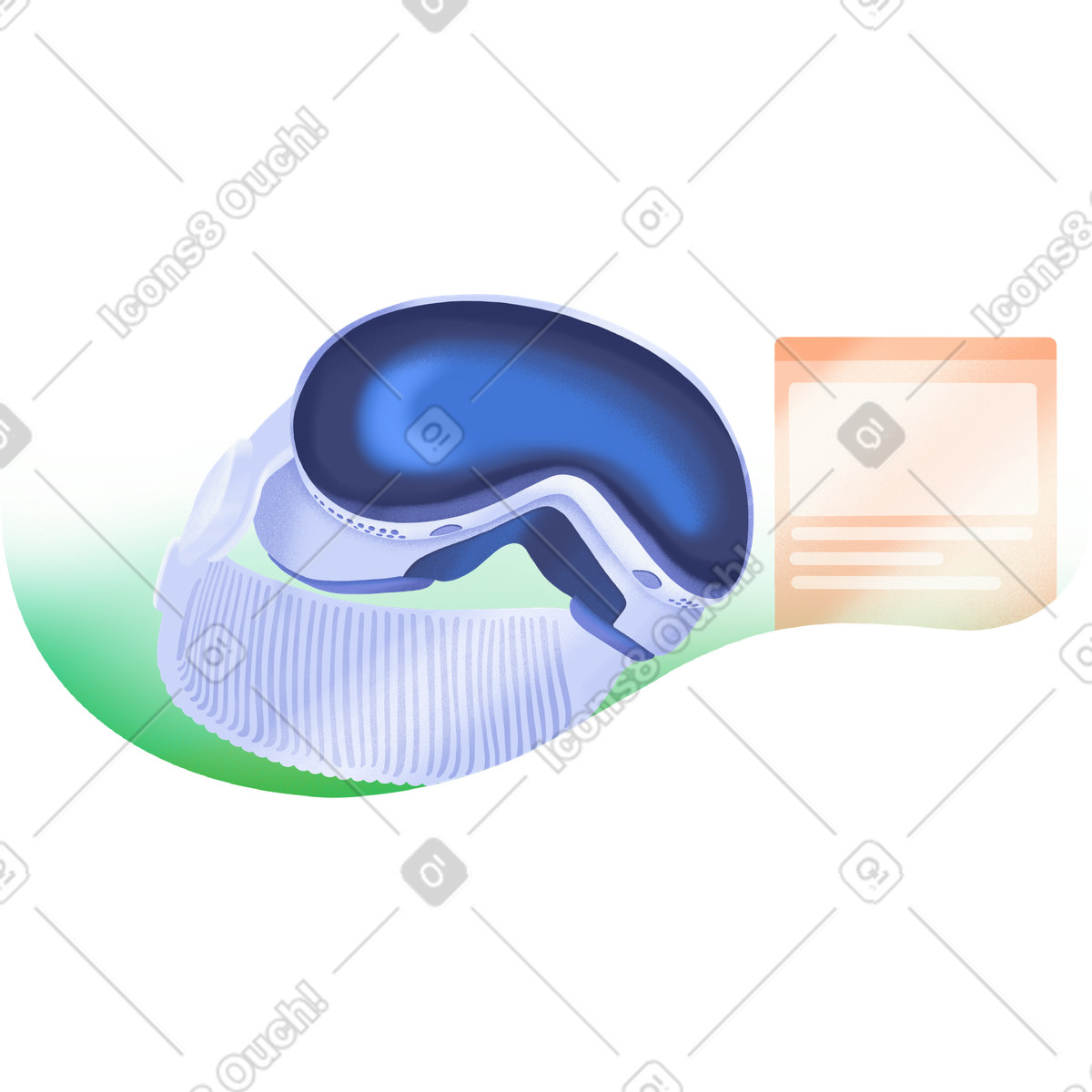 Vr glasses and browser window on background illustration in Smart style download in PNG, SVG