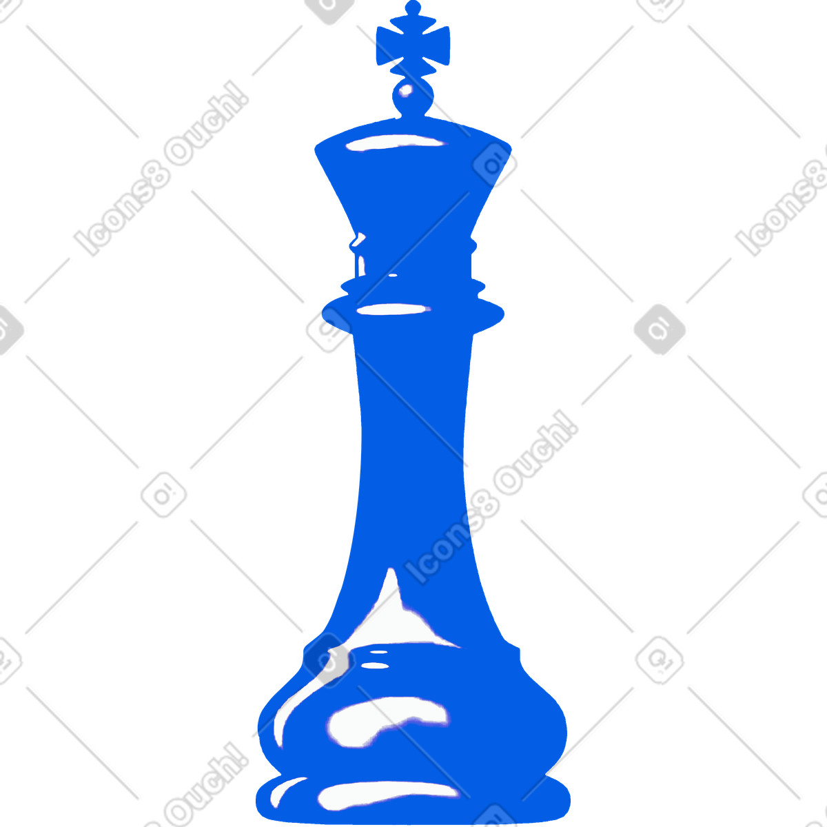 Schachkönig-Illustration im Print-Stil als Download in PNG, SVG