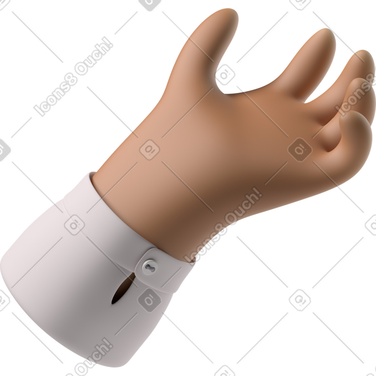 Illustration Main de peau brune donnant dans le style 3D Hands Fun&Wild à télécharger aux formats PNG, SVG