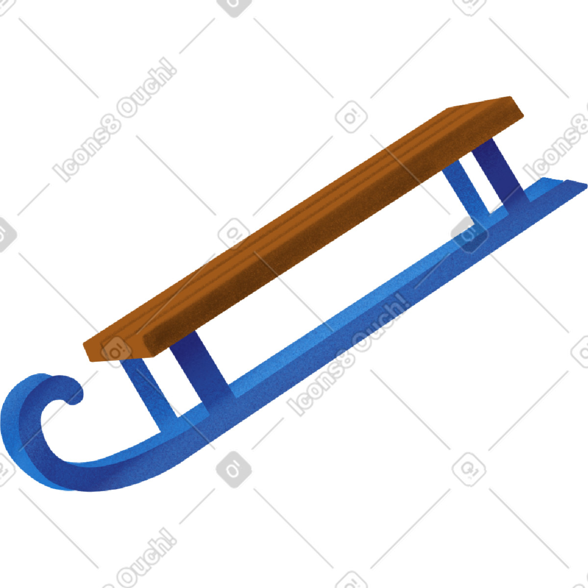 下载 Gleam 风格的 Wooden brown sledge 插画，支持 PNG、SVG 格式