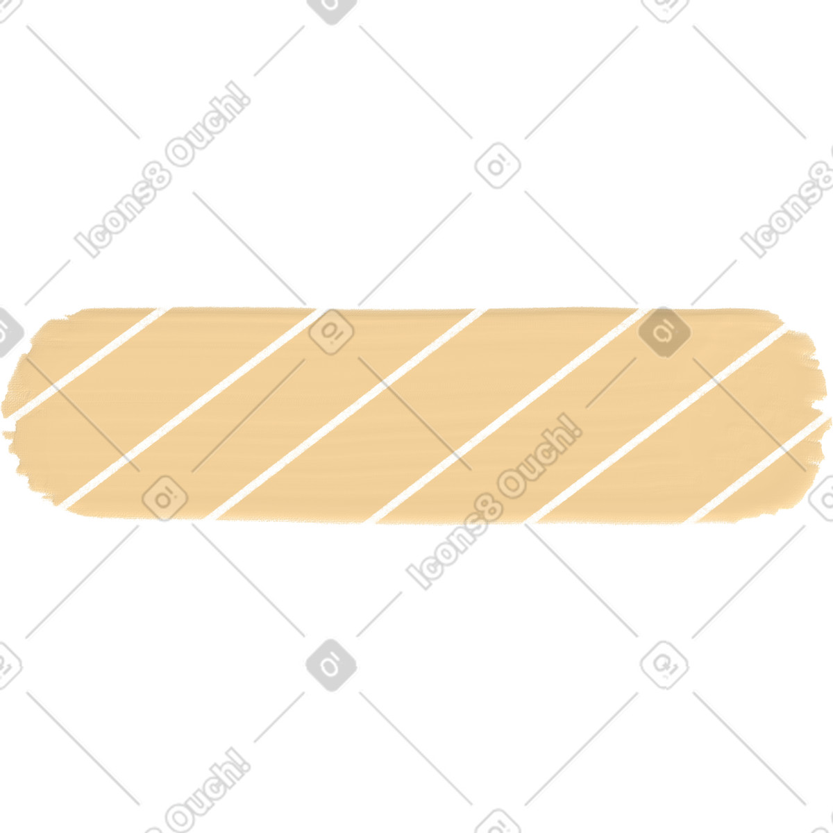 Scrapbooking スタイルの Orange striped washi tape sticker のイラストをPNG、SVG形式でダウンロード
