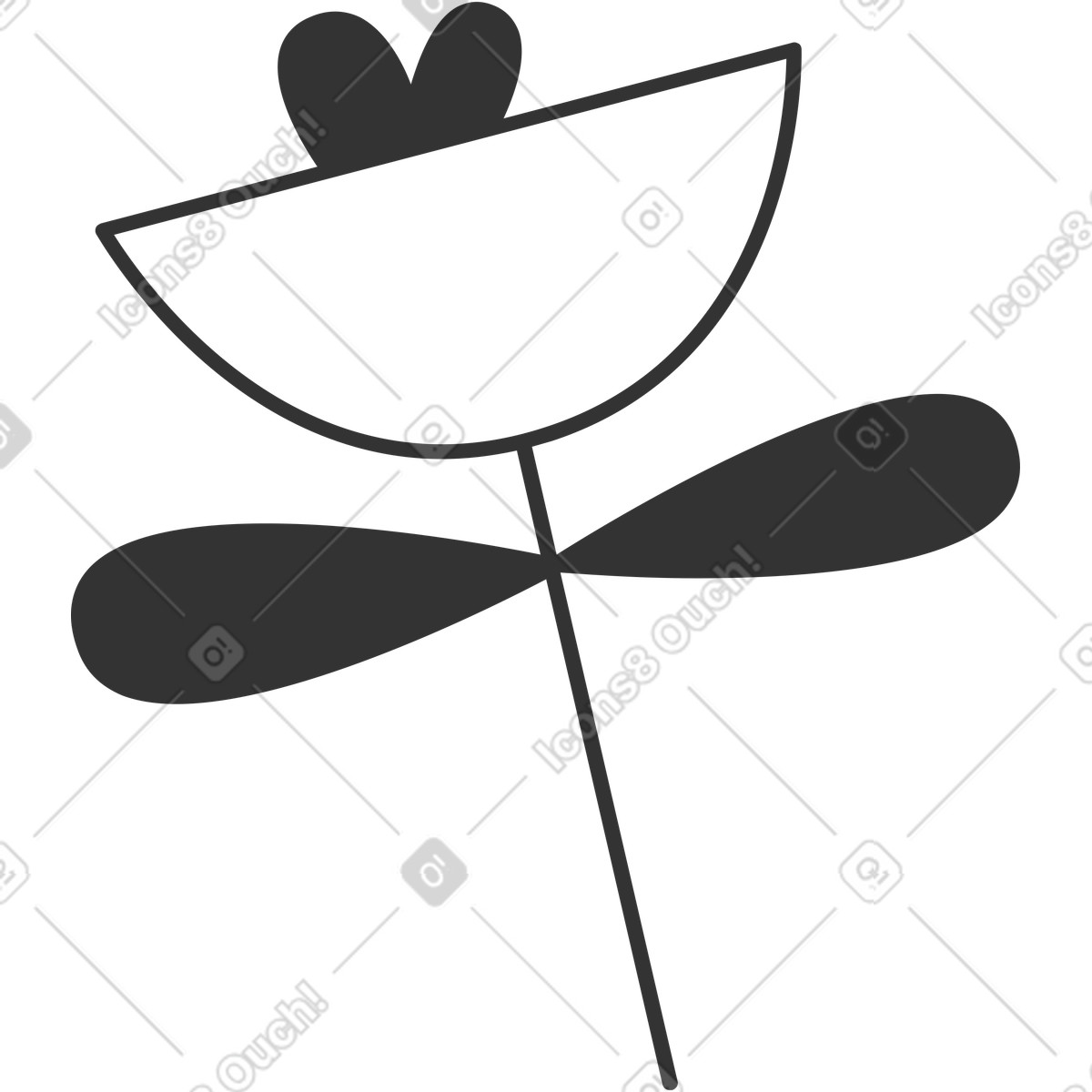 Ilustración Flor en estilo Crayon a descargar en PNG y SVG